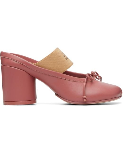 MM6 by Maison Margiela Pink Anatomic Numeric Mule Heels
