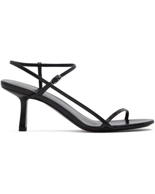 The Row Leather Bare Heeled Sandals in Black | Lyst UK