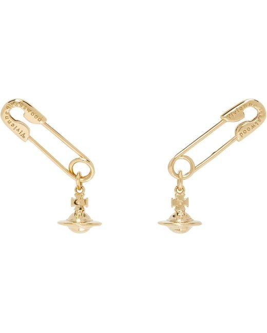 Vivienne Westwood Black Safety Pin Earrings