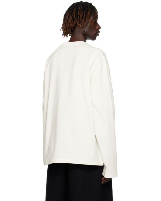 Jil Sander Black Off-white Printed Long Sleeve T-shirt for men