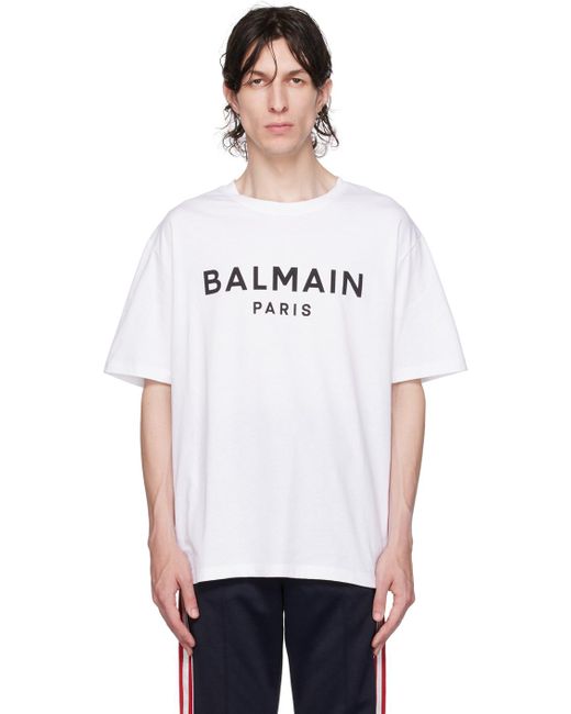 Balmain Printed T-shirt in White for Men | Lyst Canada