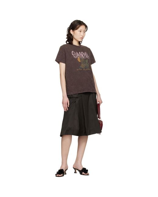 Ganni Black Vintage Wash T-Shirt