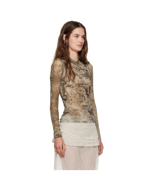 Jean Paul Gaultier Brown 'The Médaillon' Sleeves Top