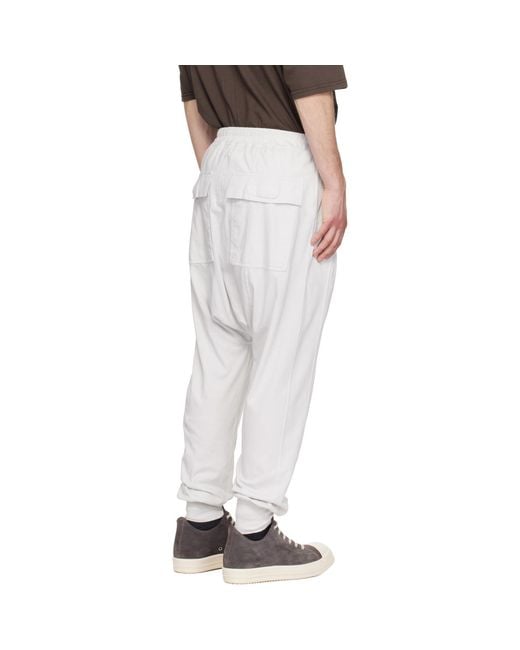 Rick Owens White Off- Temple Drawstring Lounge Pants for men