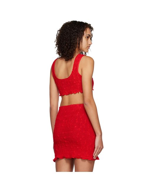 Yuzefi Red Cropped Tank Top