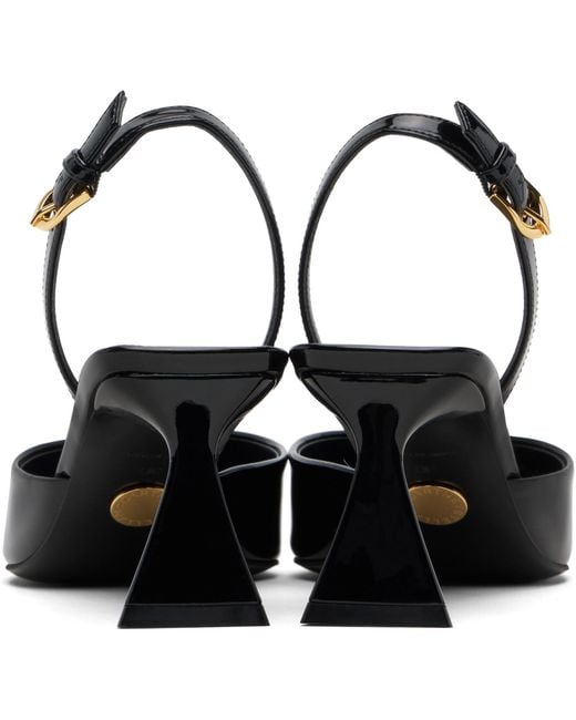 Stella McCartney Black Elsa Patent Slingback Heels