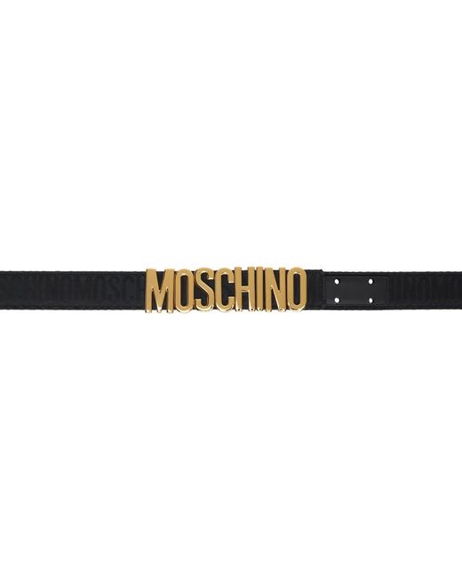 Moschino Black Allover Logo Belt for men