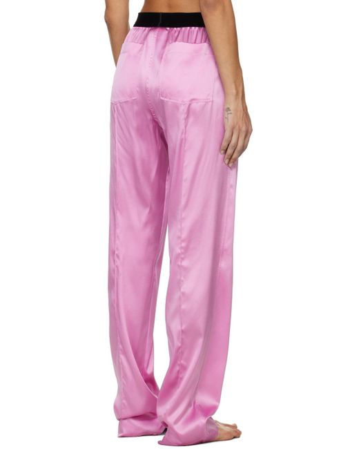 Pantalon de pyjama rose à taille élastique Tom Ford en coloris Pink