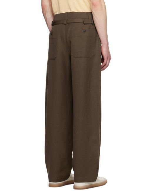 Lemaire Brown Maxi Trousers for men