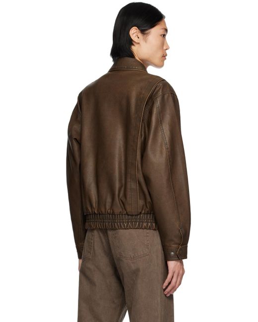 Uniform Bridge Brown A-2 Faux-leather Jacket for men