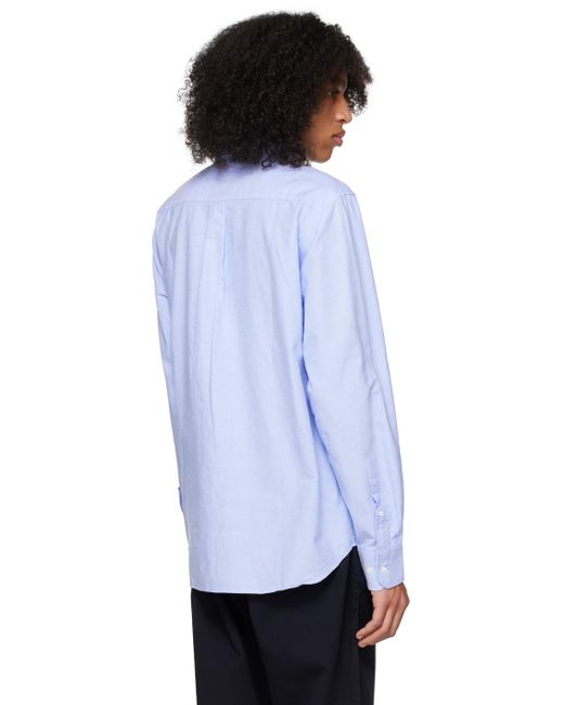 Norse Projects White Blue Algot Shirt for men