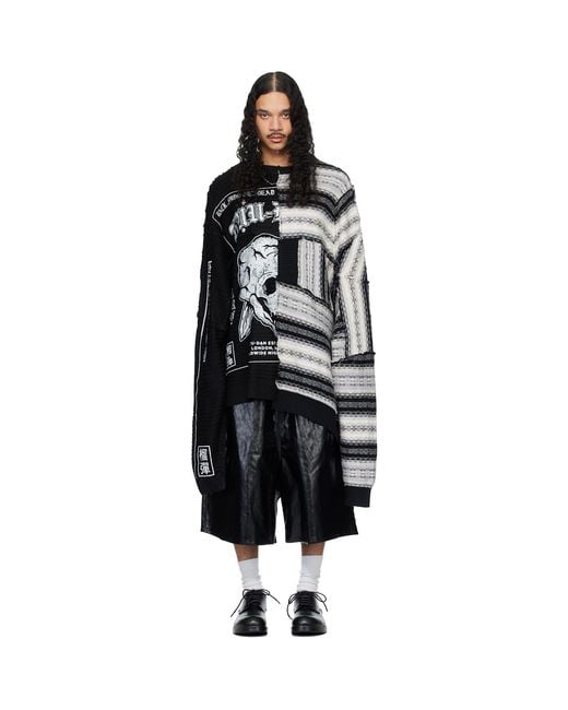 Lu'u Dan Black Down Cycled Sweater for men