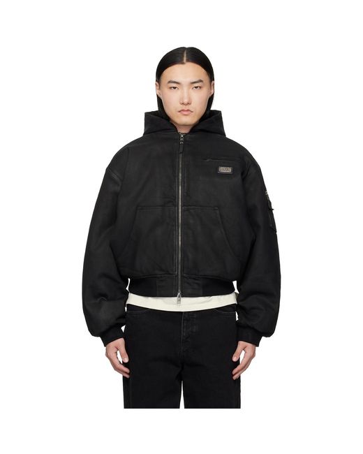 Ksubi Black Sin City Plated Waxed Jacket for men