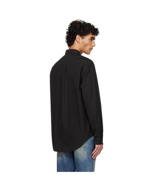 Balmain Black Cotton Poplin Shirt for men
