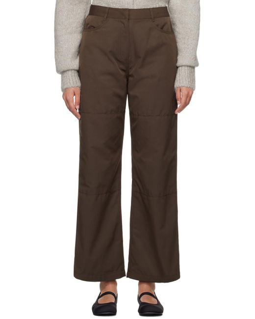 Amomento Brown Straight-fit Trousers