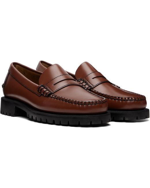 Sebago Brown Dan Lug Loafers for men