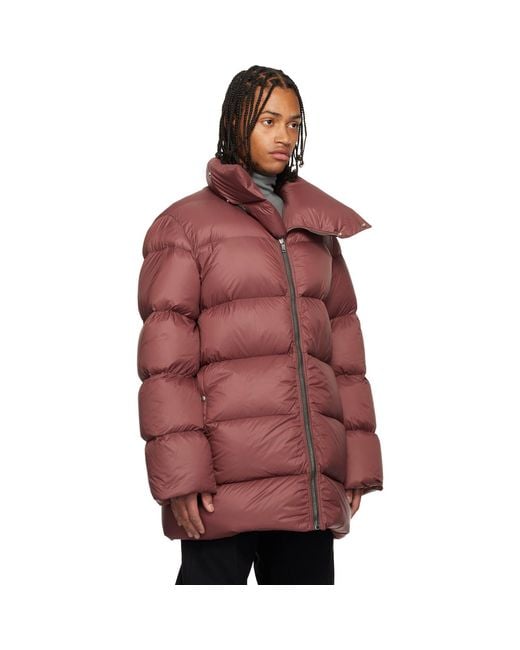 Rick Owens Red Concordians Turtle Down Coat for men