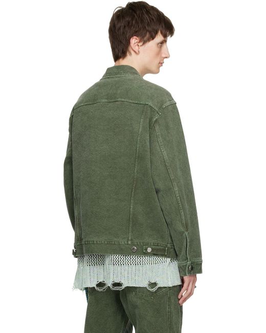 Song For The Mute Green Oversized Worker Jacket for men