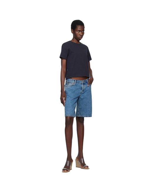 Still Here Blue Stoop Denim Shorts