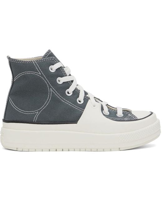 Converse Black Gray & White Chuck Taylor All Star Construct Sneakers for men