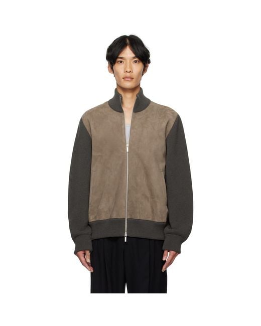 Ferragamo Black Leather Insert Jacket for men