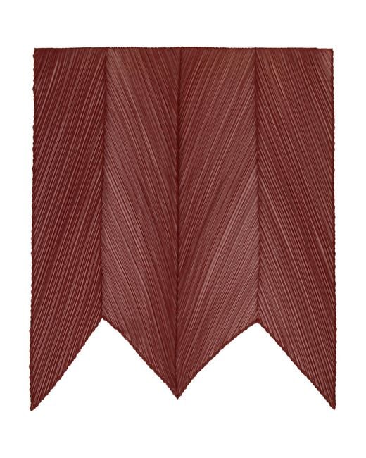 Pleats Please Issey Miyake Red Burgundy Monthly Colors October Scarf