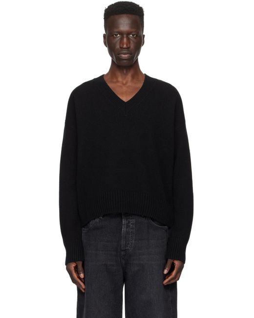 AMI Black Cropped Sweater for men