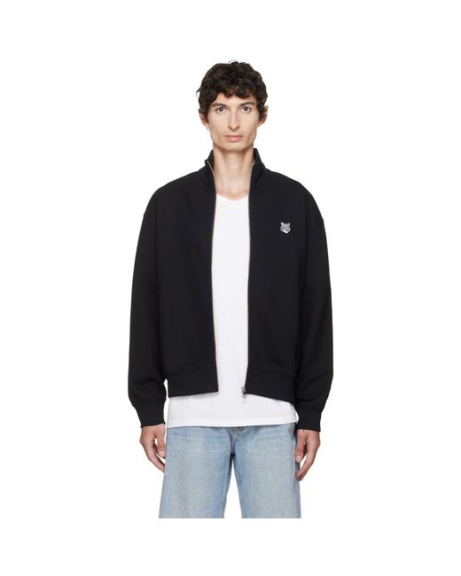 Maison Kitsuné Black Fox Head Zipped Comfort Sweatshirt for men