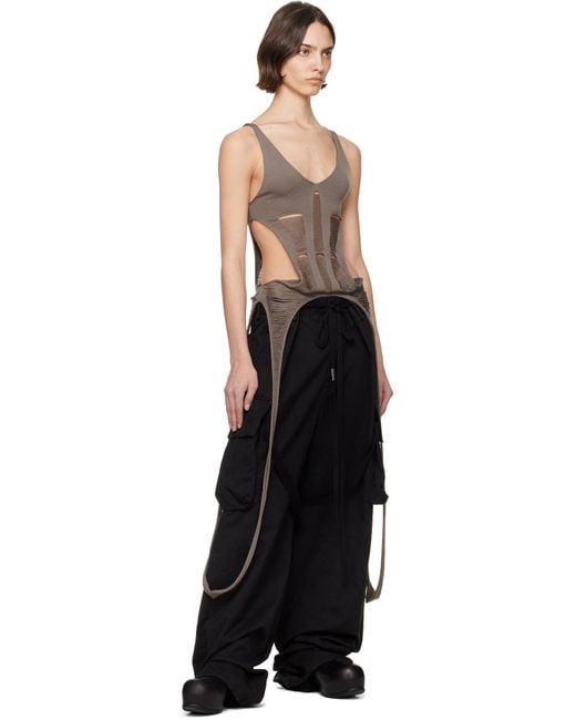 Rick Owens グレー Hollywood Tanja ロング トップス Black