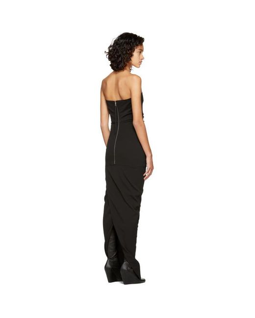 Rick Owens Black Bustier Gown | Lyst