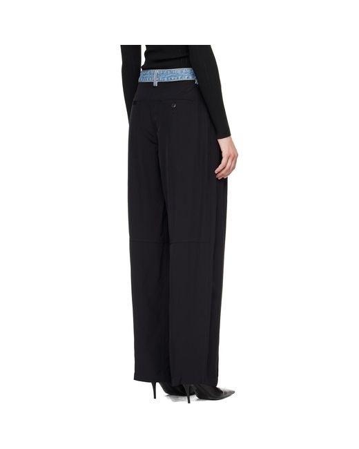 Alexander Wang Black Denim Waistband Mid-Rise Trousers