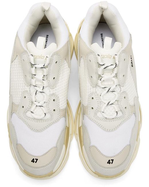 triple s sneaker in beige double foam and mesh