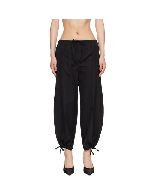 Totême Black Drawstring Cotton Trousers