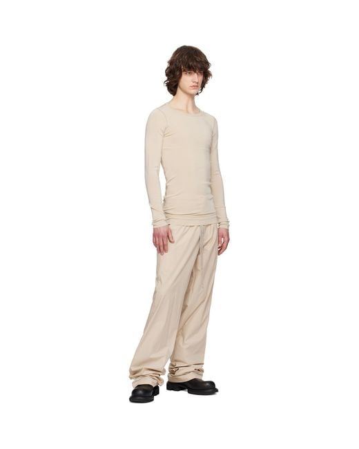 Rick Owens Natural Temple Dietrich Drawstring Trousers for men