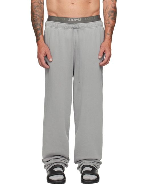 Skims White Terry Classic Straight Leg Sweatpants for men