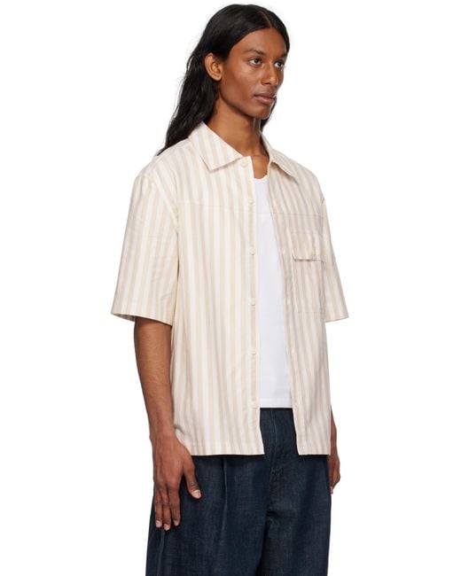 Maison Kitsuné White Off- Short Sleeve Overshirt for men