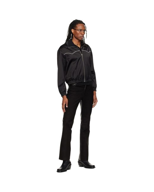 Ernest W. Baker Black Five Pocket Leather & Suede Trousers for men