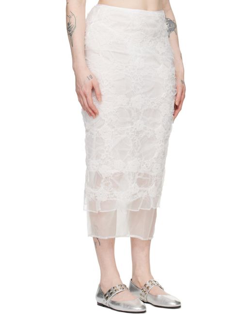 CECILIE BAHNSEN White Glenda Midi Skirt