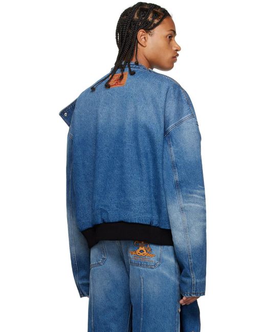 Y. Project Blue Snap Off Denim Jacket for men