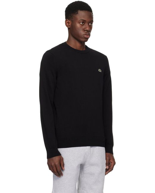 Lacoste Black Crewneck Sweater for men