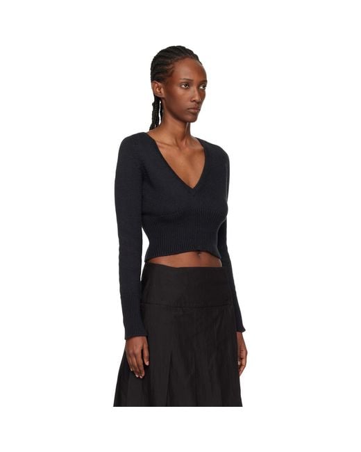 Our Legacy Black Sharp V-neck Sweater