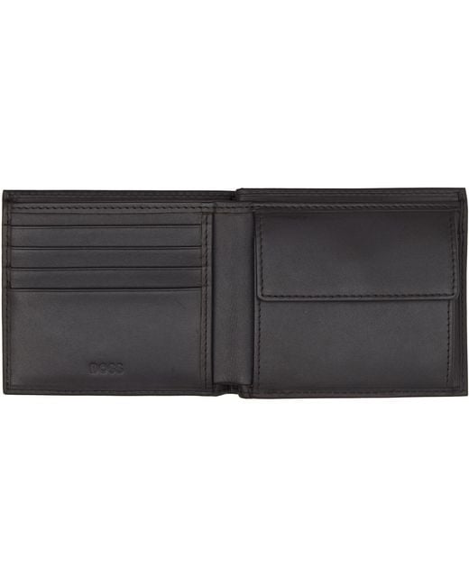 Boss Black Logo Stamp Leather Wallet for men