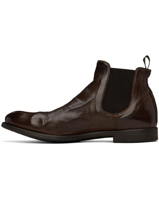 Officine Creative Black Brown Chronicle 123 Chelsea Boots for men