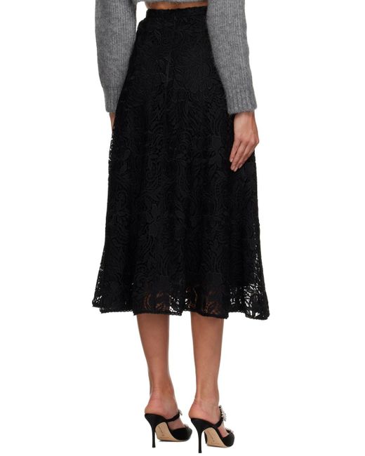 Erdem Black A-line Midi Skirt