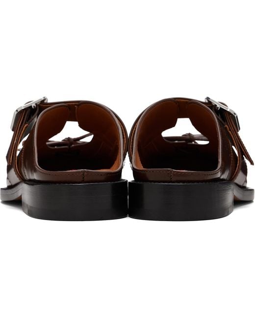 Marni Brown Buckle Sabot Loafers