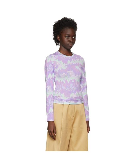 ROKH Multicolor Purple Polyester T-shirt