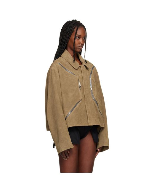 Rick Owens Multicolor Temple Heizer Mac Suede Jacket