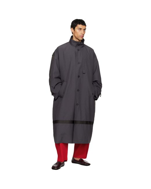 Homme Plissé Issey Miyake Black Carrier Carried Coat for men