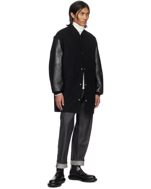 Jil Sander Black Paneled Coat for men