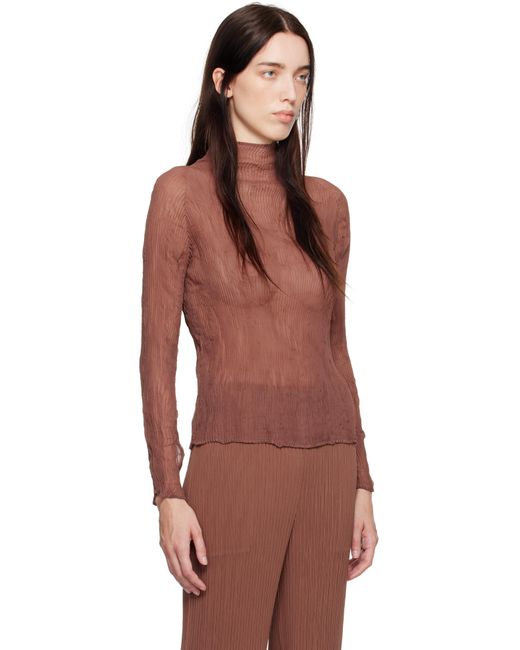 Issey Miyake Multicolor Chiffon Twist Turtleneck